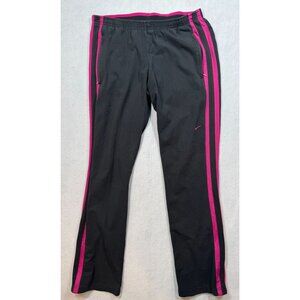 Nike Athletic Pants Black with Pink Stripes Workout Gym Tapered Women's Medium M